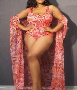 AMBER BLOOM (MESH KIMONO&SWIMSUIT SET)