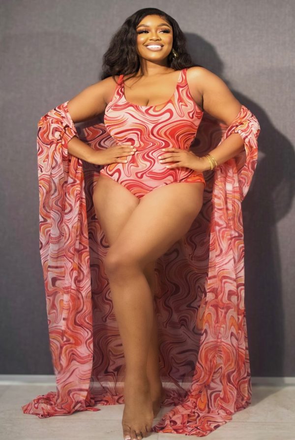 AMBER BLOOM (MESH KIMONO&SWIMSUIT SET)